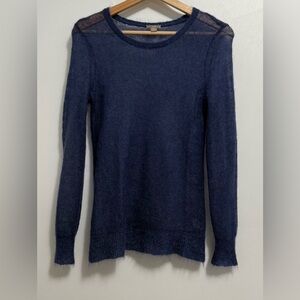 J. Jill Blue Mohair Blend Crew Neck Sweater